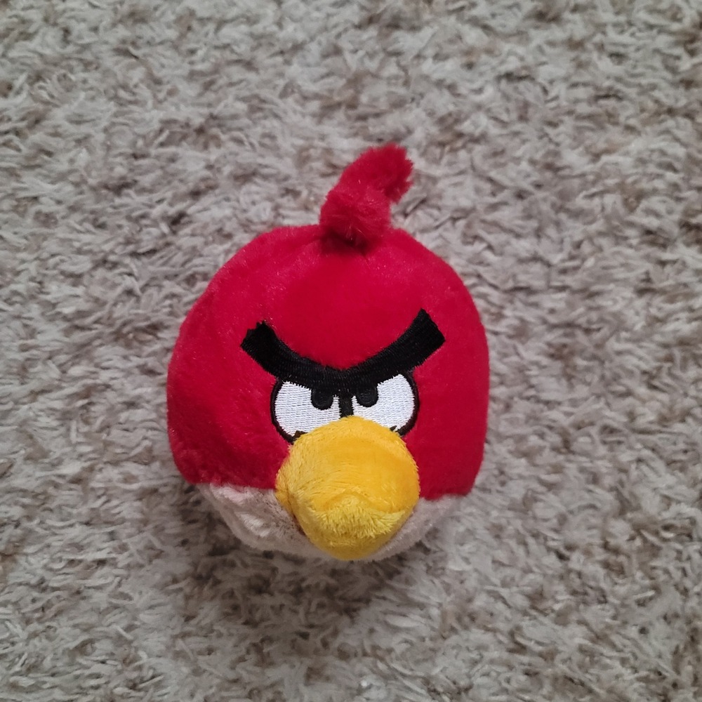 Commonwealth Angry Birds Plush Red Bird 5"‎ Red 2010 Small Stuffed Toy